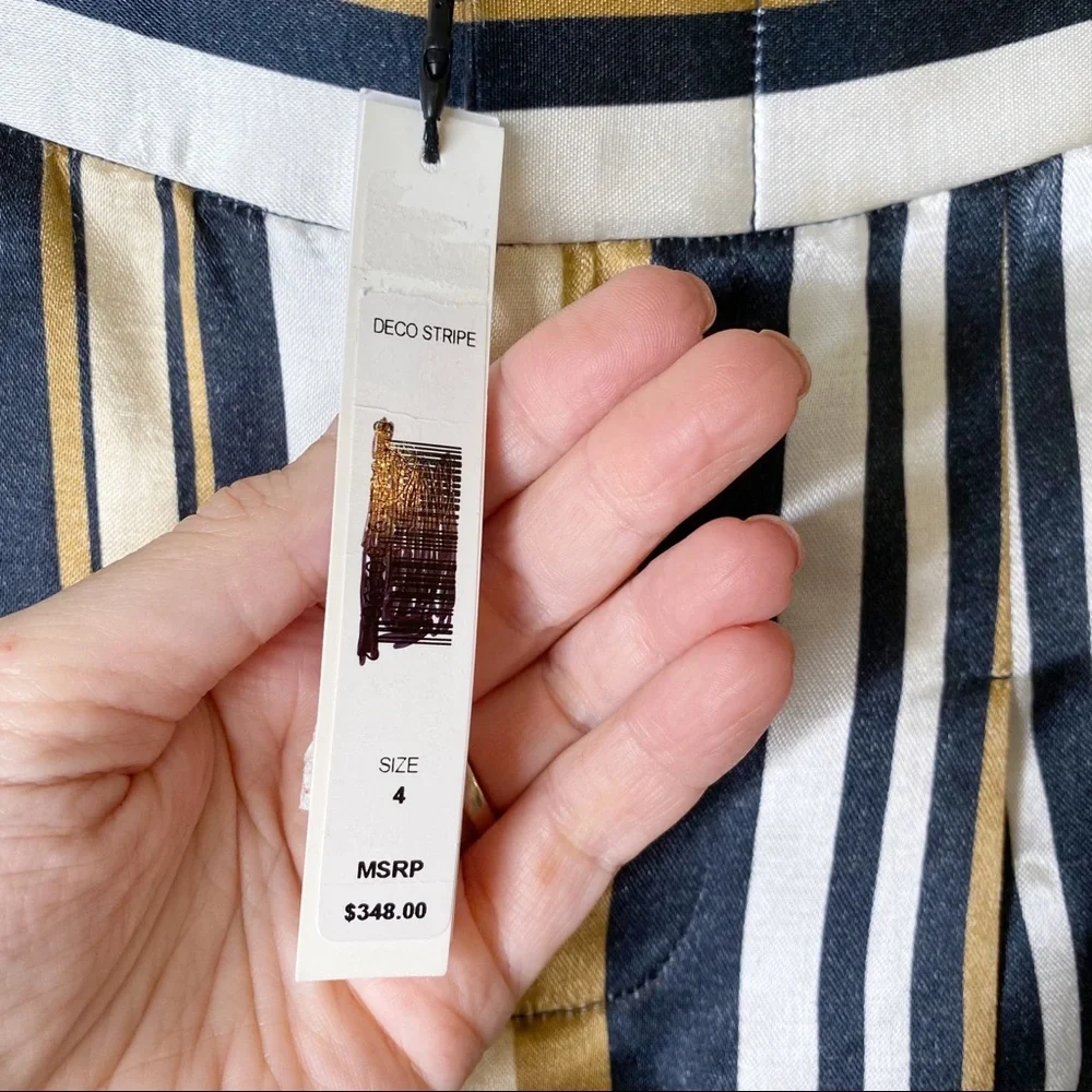 NWT Alice & Olivia by Stacey Bendet Scarlet Deco Stripe Palazzo Pants Si… - Picture 6 of 9